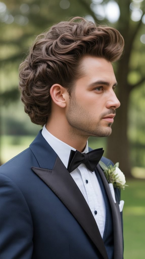 Textured Quiff with Curly Volume