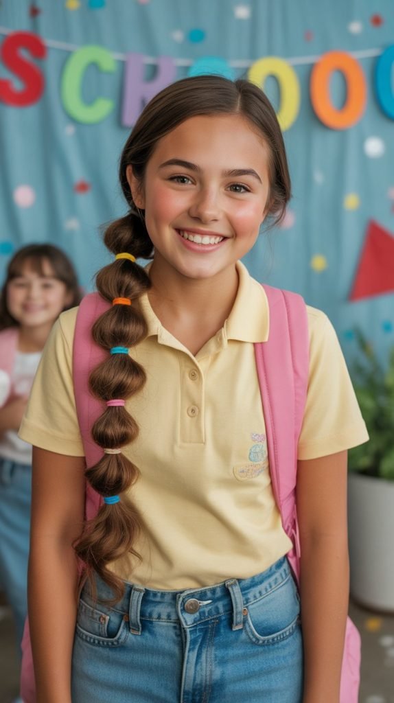  Bubble Ponytail Braids for Fun School Days