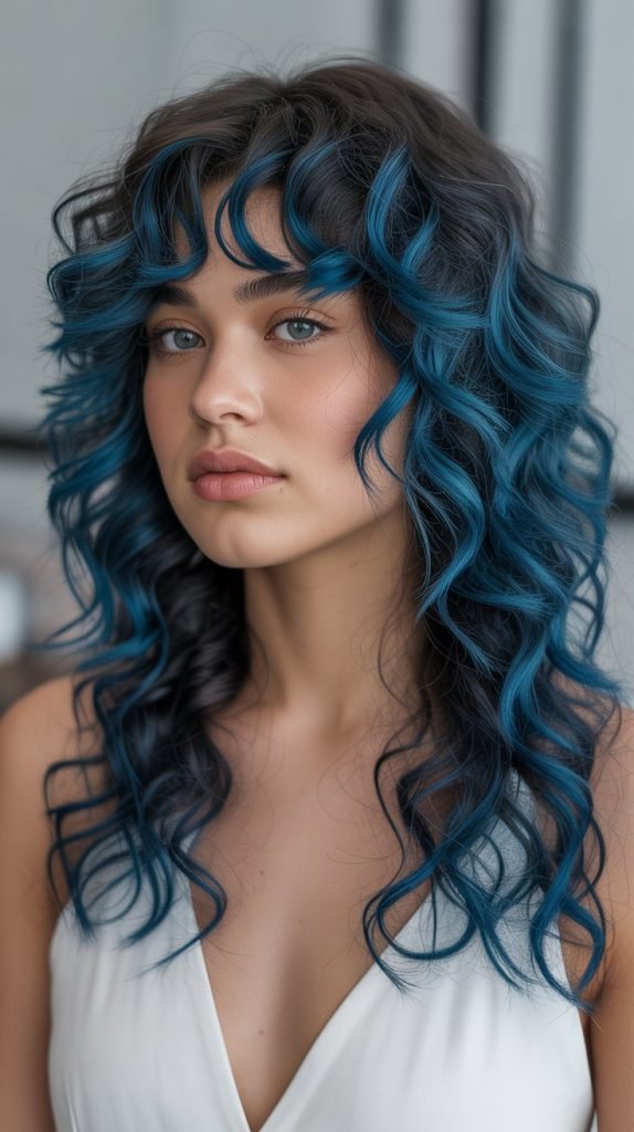 Sapphire Balayage with Dark Roots