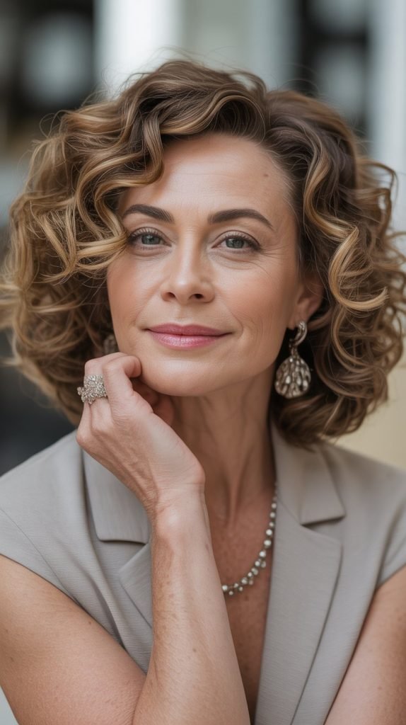 Praline Balayage for Mature Curls