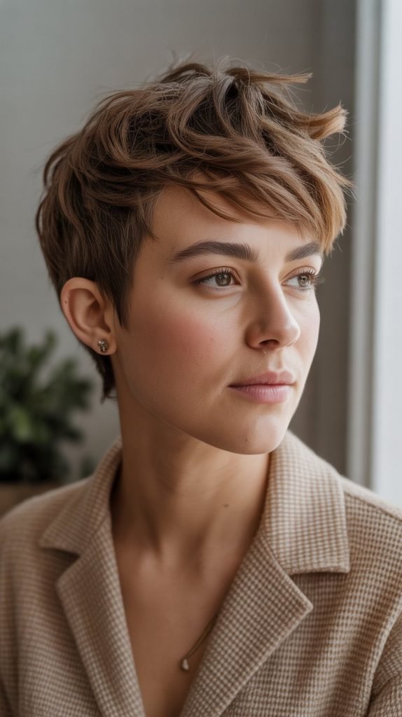 Messy Textured Crown Pixie