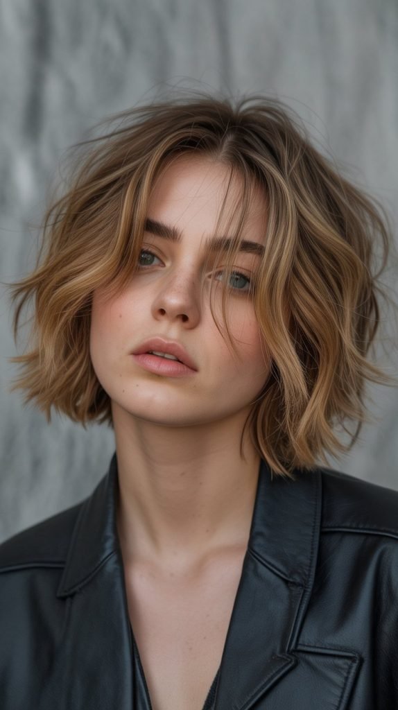 Choppy Bob with Curtain Bangs