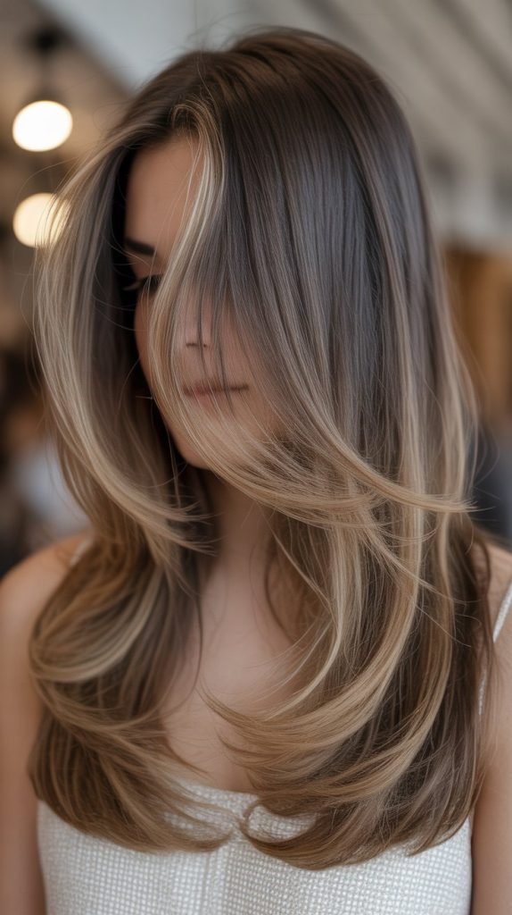 Long Layers with Face-Framing Highlights