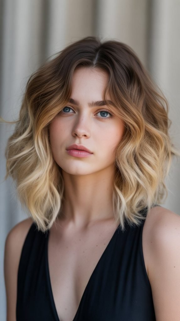 Wavy Bob with Ombre Effect