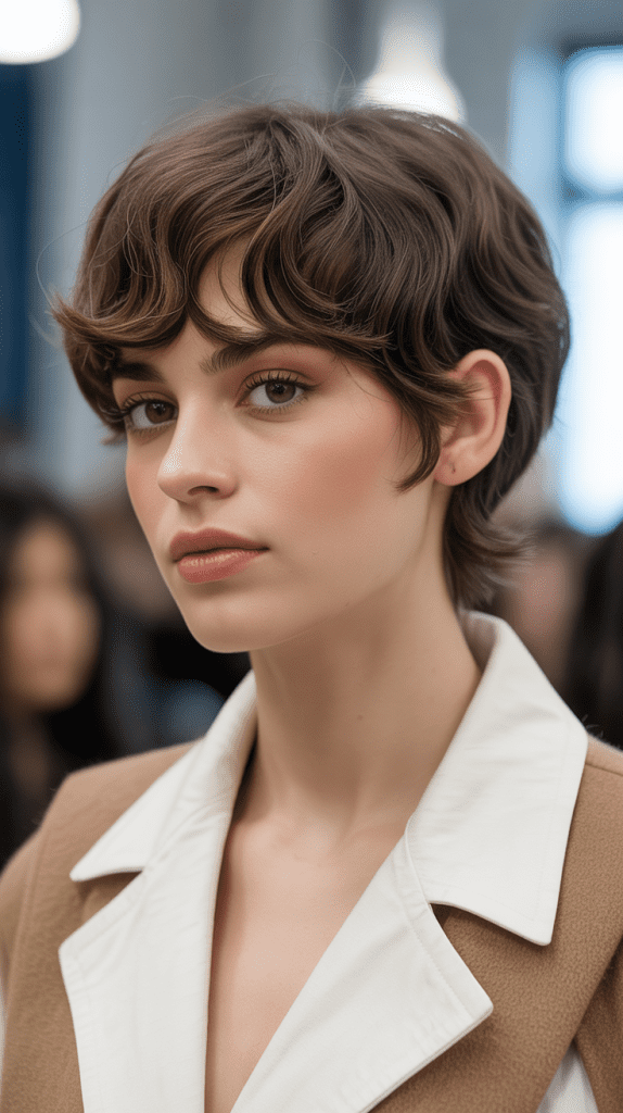 Wavy Pixie with Disconnected Bangs