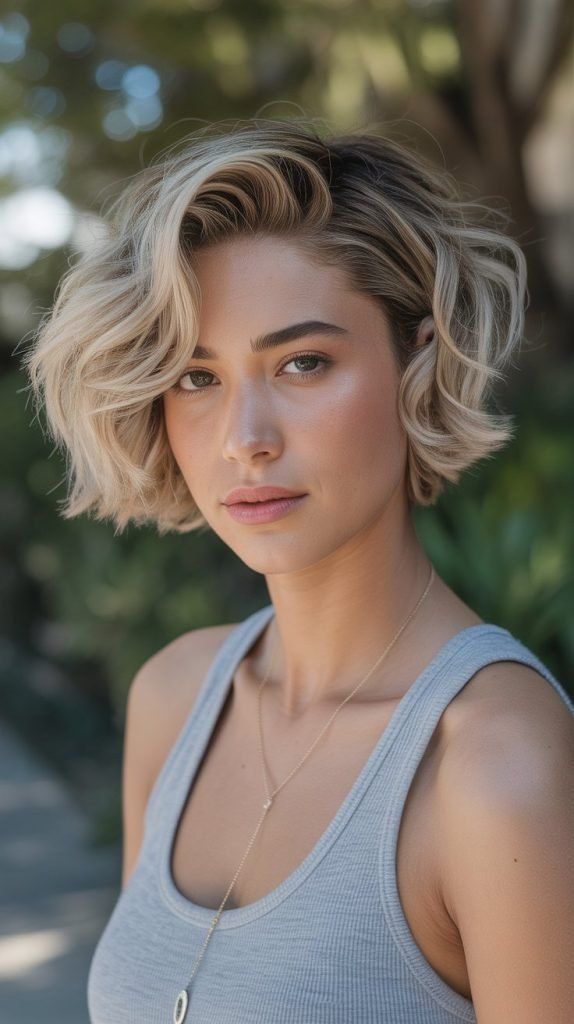 Dirty Blonde Wavy Pixie