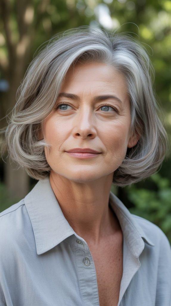  Natural Gray Face-Framing Layers