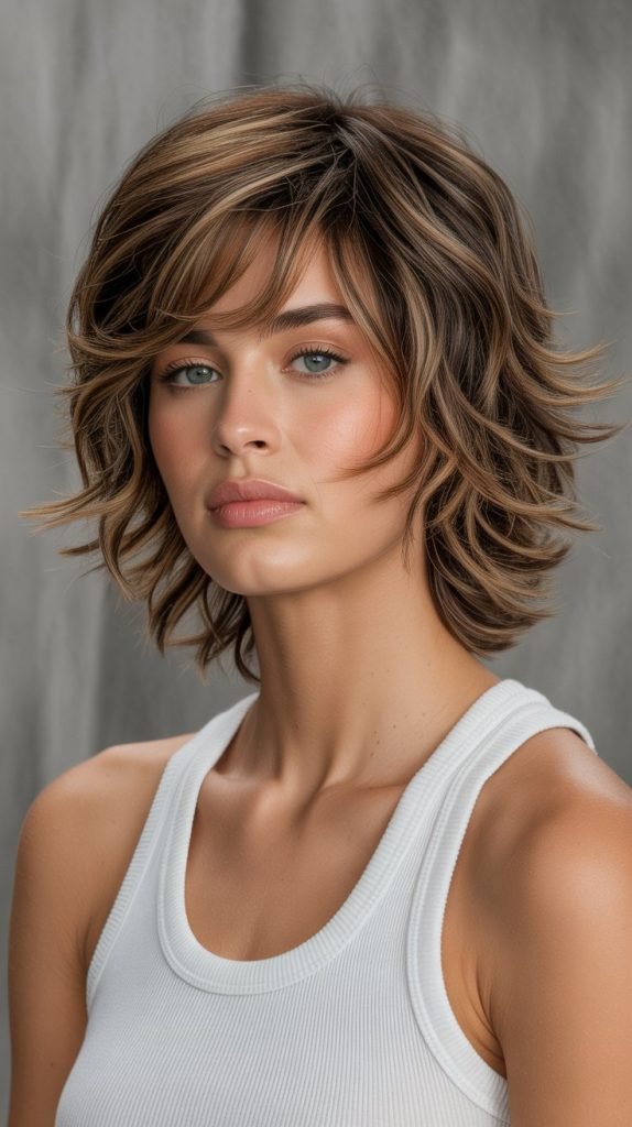 Tousled Crop with Razored Layers
