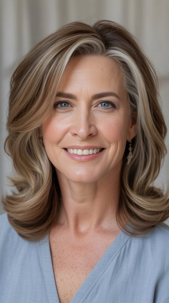 Medium Cut with Strategic Highlights