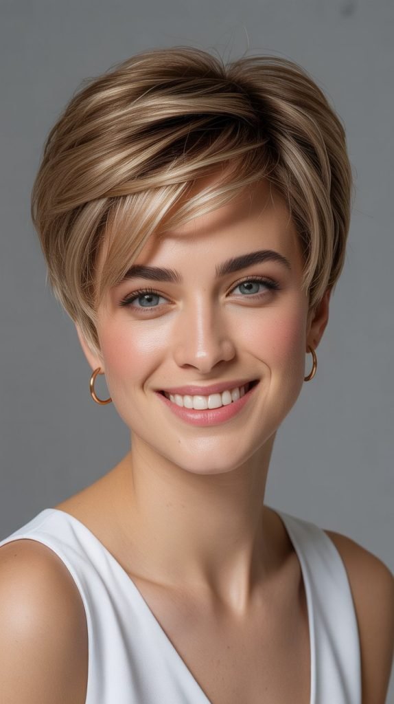 Layered Pixie with Flipped-Out Ends