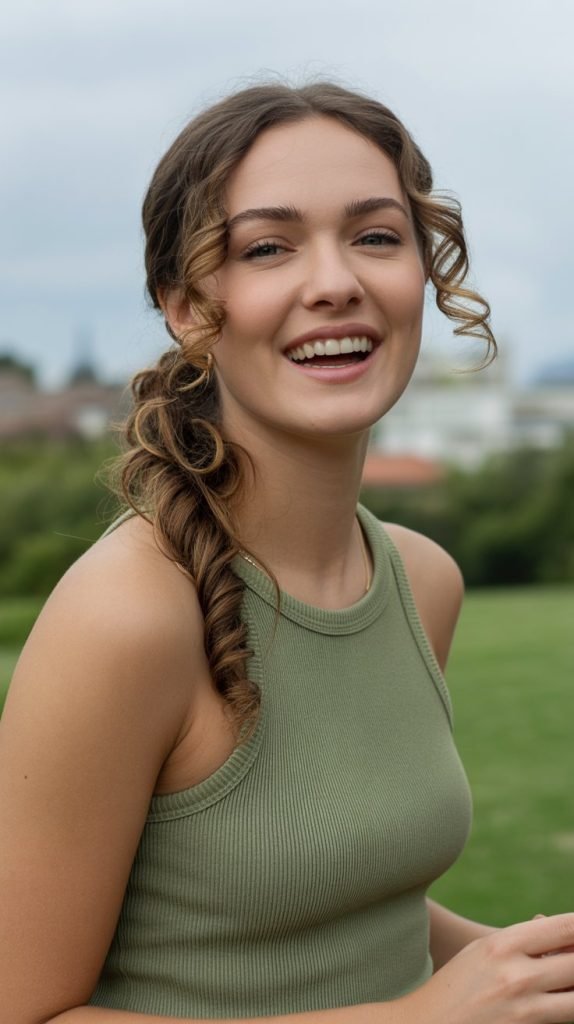 Twisted Side Ponytail with Curl Definition