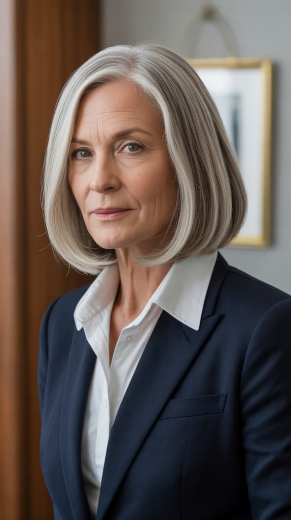  Long Straight Bob with Face-Framing