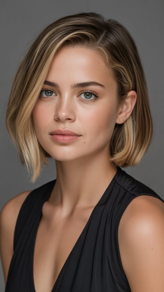 Side-Parted Bob with Subtle Highlights