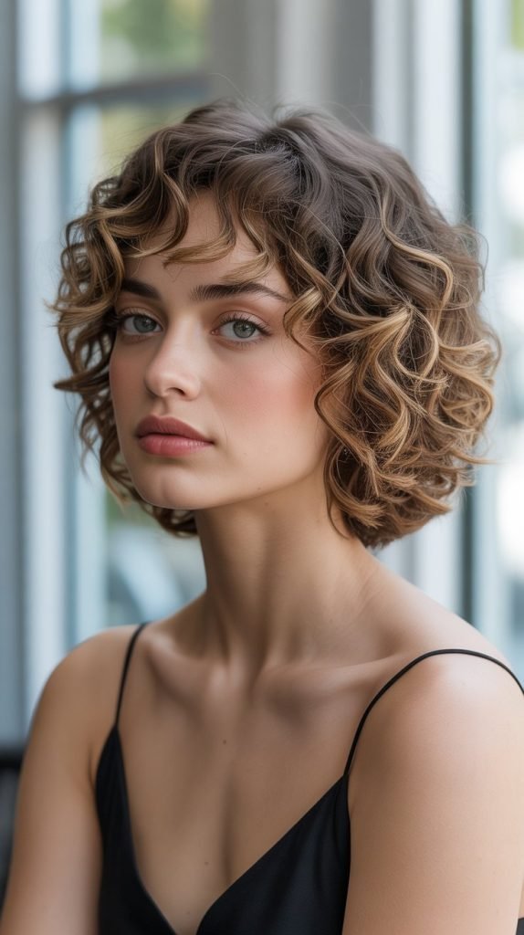  Classic Blunt French Bob for Loose Curls