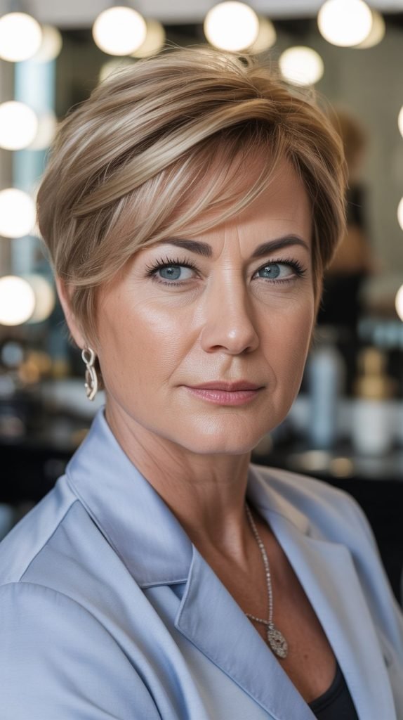 The Classic Pixie Cut with Side-Swept Bangs