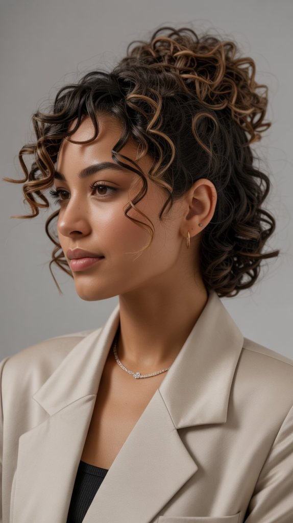 Protective Bun with Curl Edge Definition