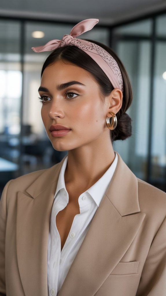 Bandana Headband with Low Chignon