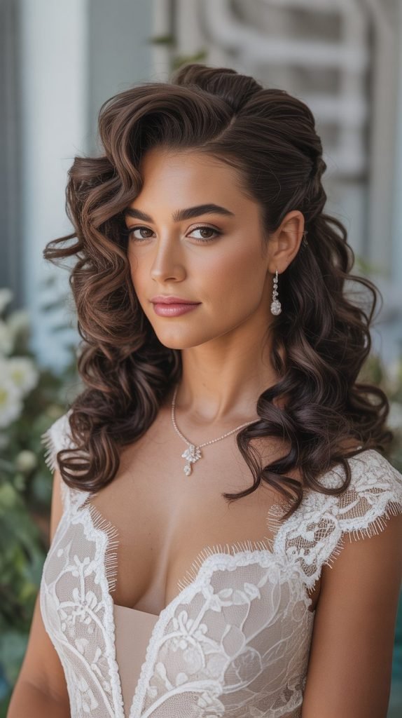 Voluminous Half-Up Style with Curl Definition