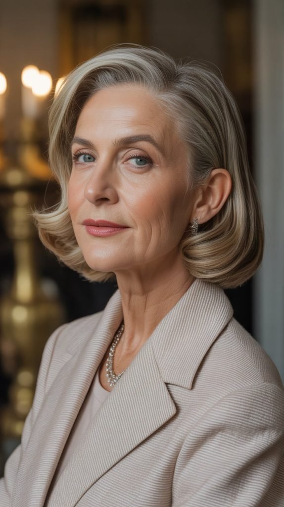 Smooth Bob with Side Part