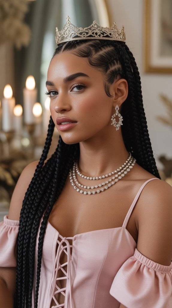 Side Part with Braided Crown