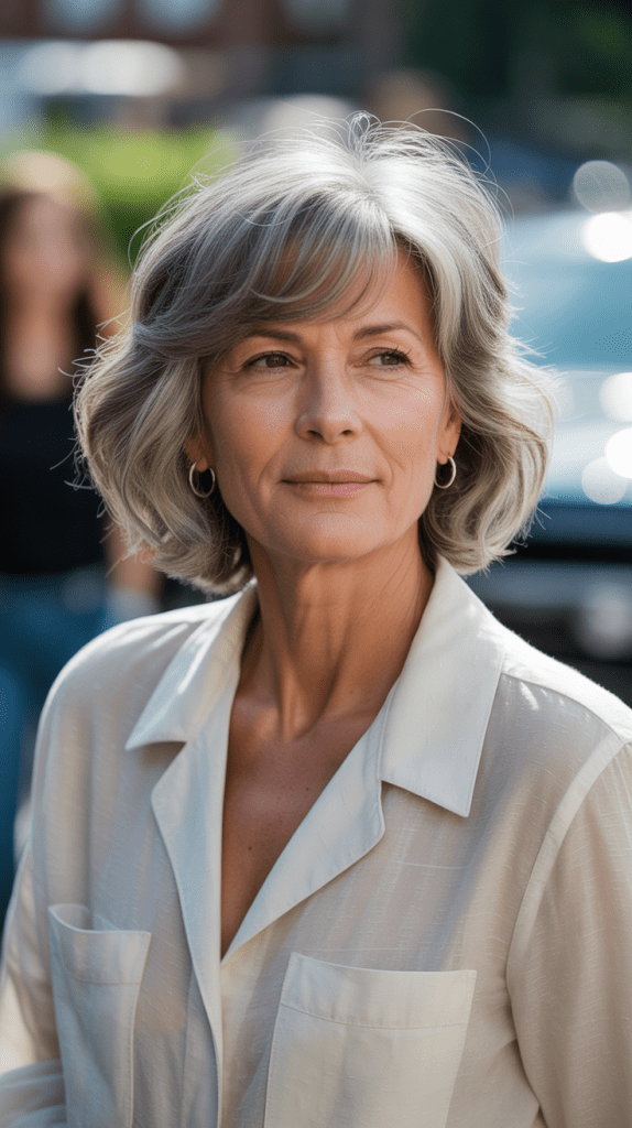 Tousled Bob with Center Part