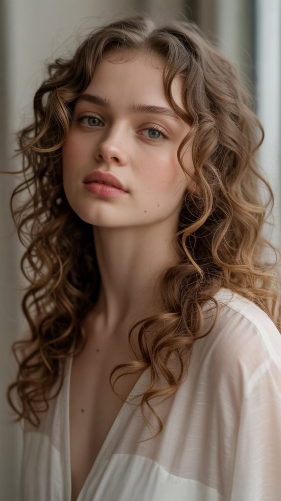 Soft Curls with Middle Part