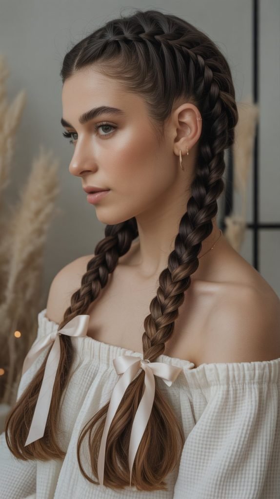 Side Part with Ribbon Weaving