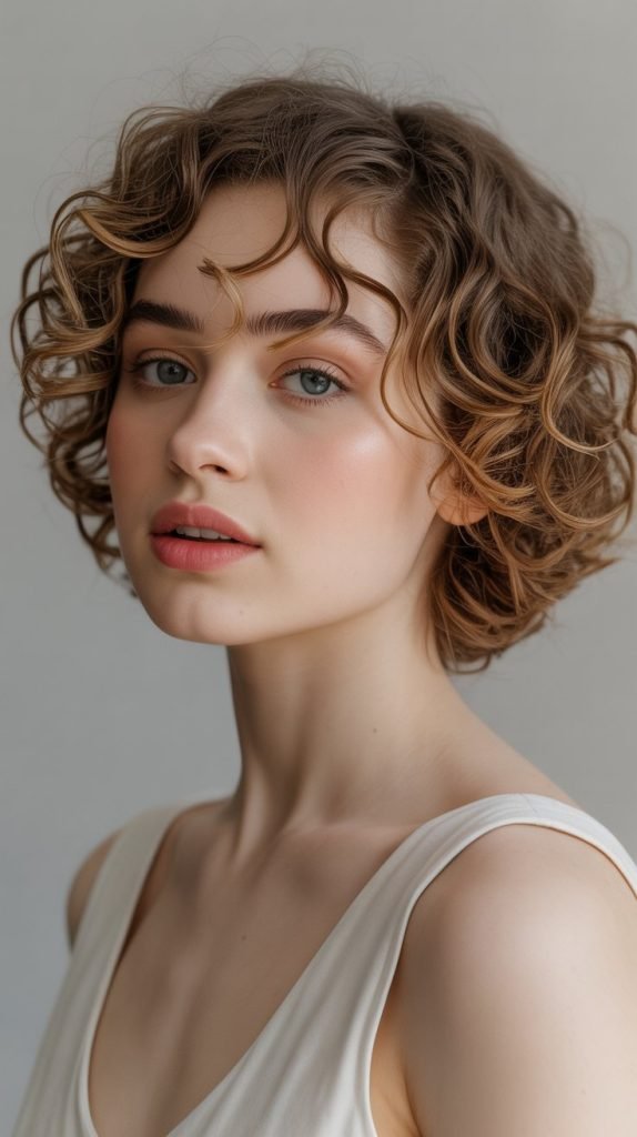 Soft Curly Crop with Romantic Appeal