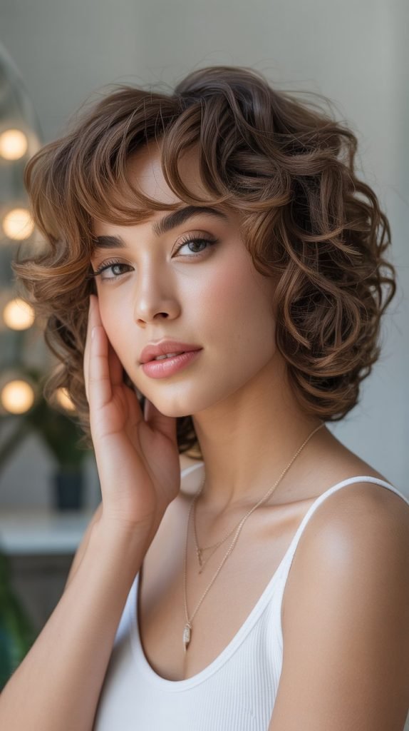 Soft Curly Shag with Face-Framing Layers