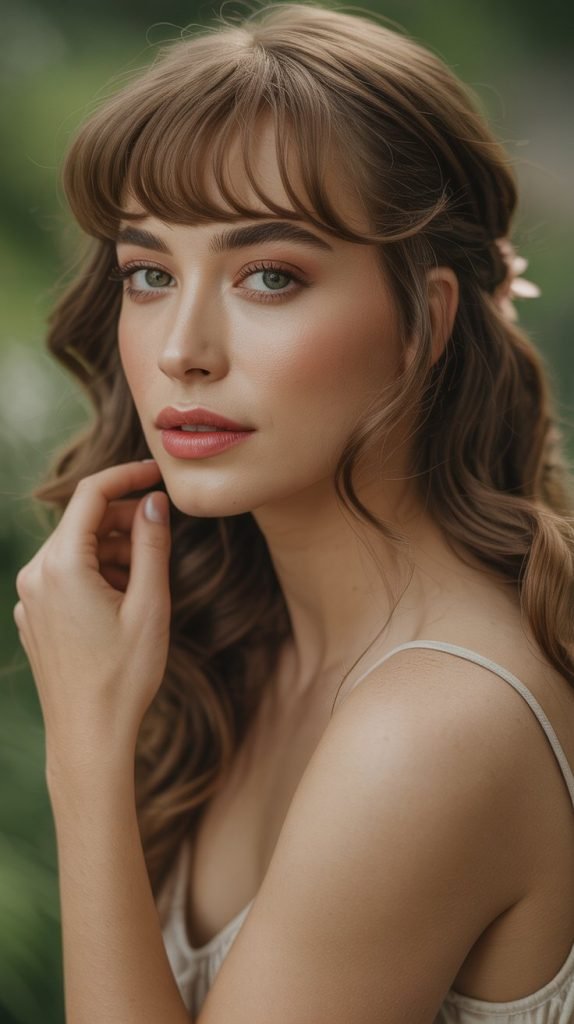 Soft Fringe with Romantic Curls