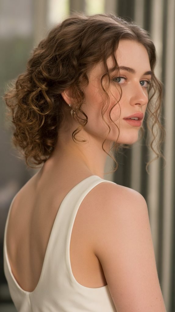 Twisted Updo with Curl Dimension