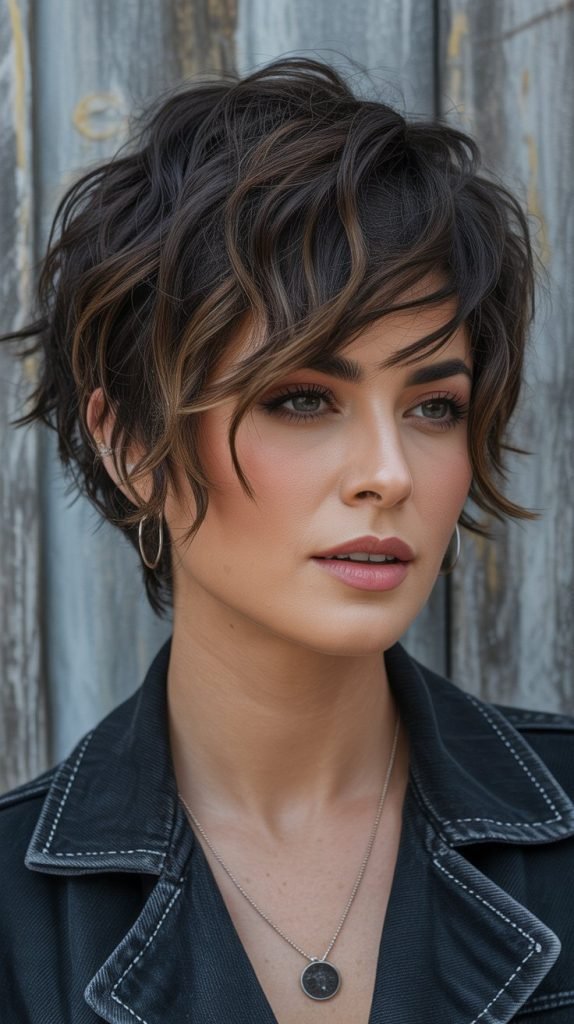 Shaggy Wavy Pixie Cut