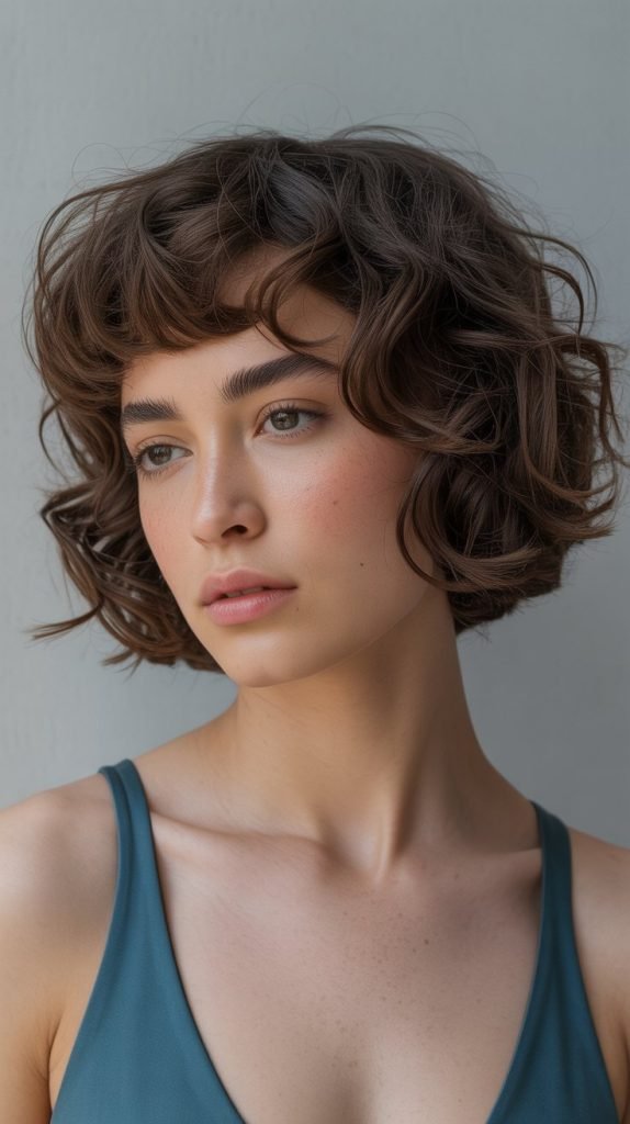 Blunt Cut Curly French Bob