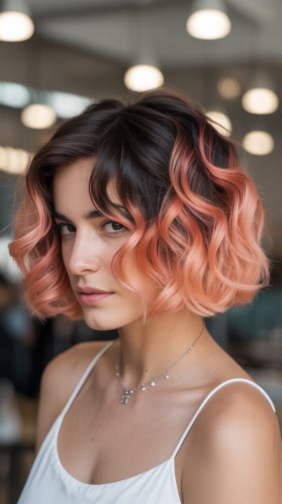 Ombre Effect on Short Curly Bob