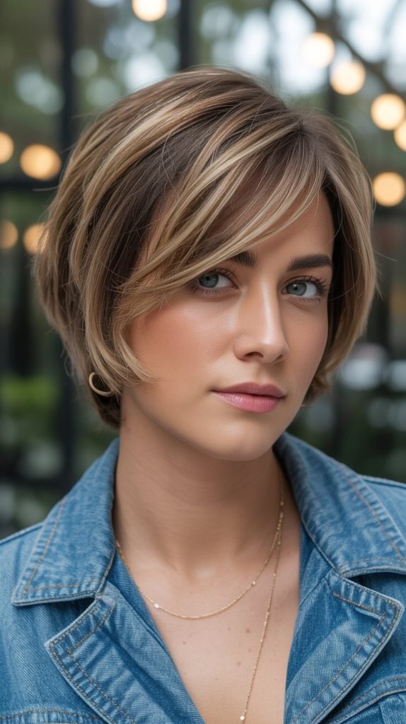 Side-Swept Bangs with Short Layers