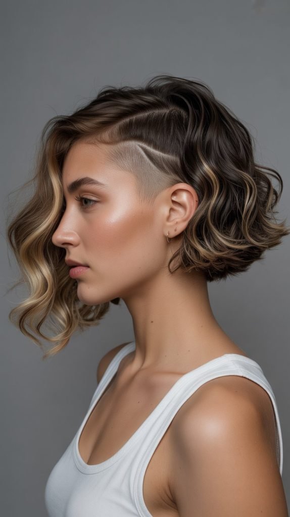 Wavy Bob with Side Undercut