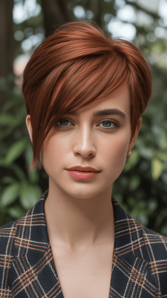 Side-Swept Long Bang Pixie