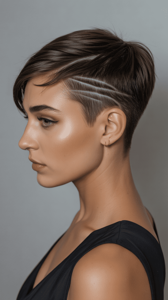 Sleek Pixie with Sharp Undercut Lines