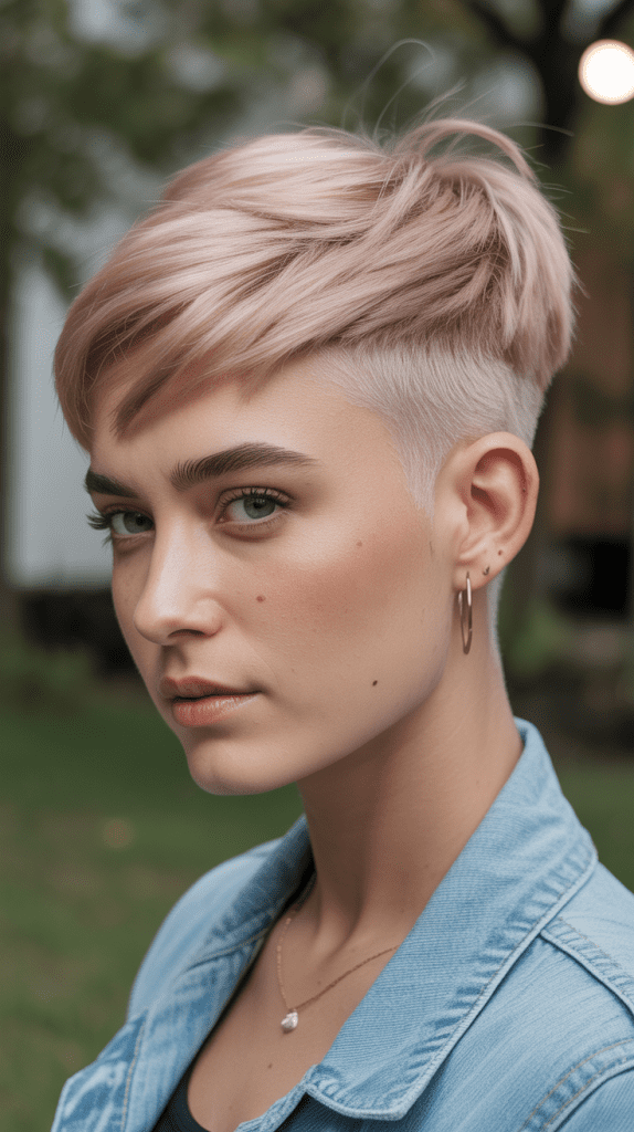  Soft Pixie with Gentle Undercut Fade