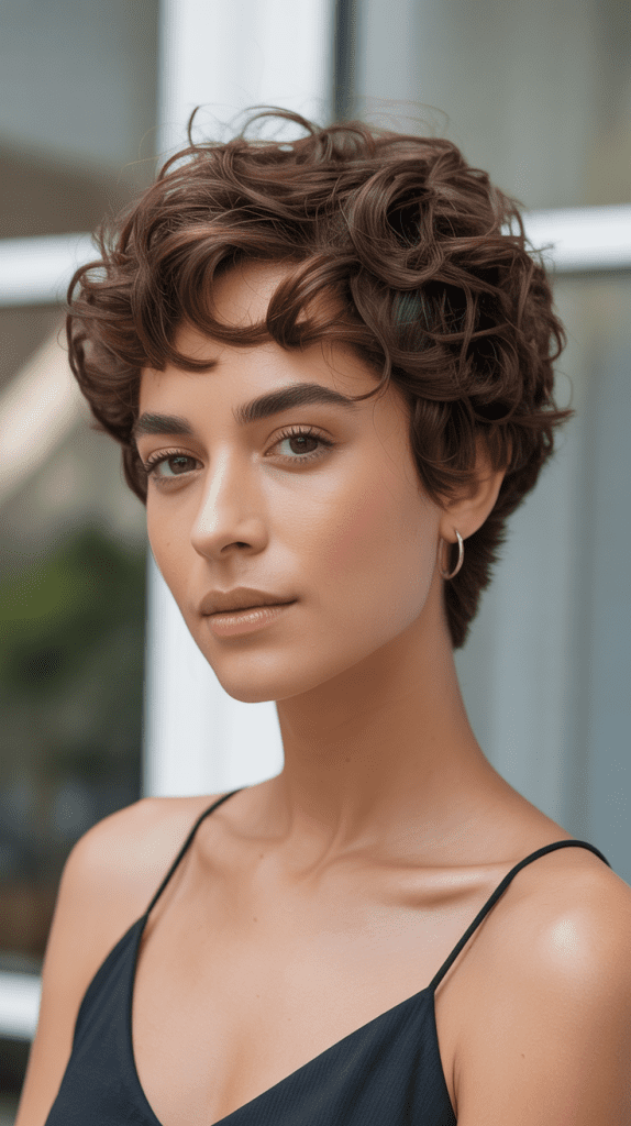  Curly Pixie with Razored Layers