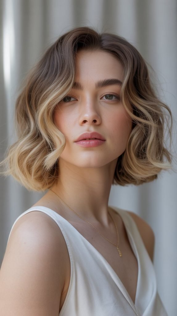 Wavy Bob with Wispy Ends