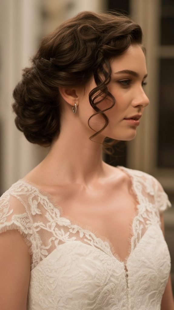 Twisted Updo with Curly Texture