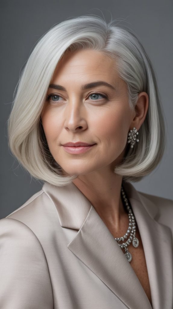 Blunt Medium Bob with Side Part