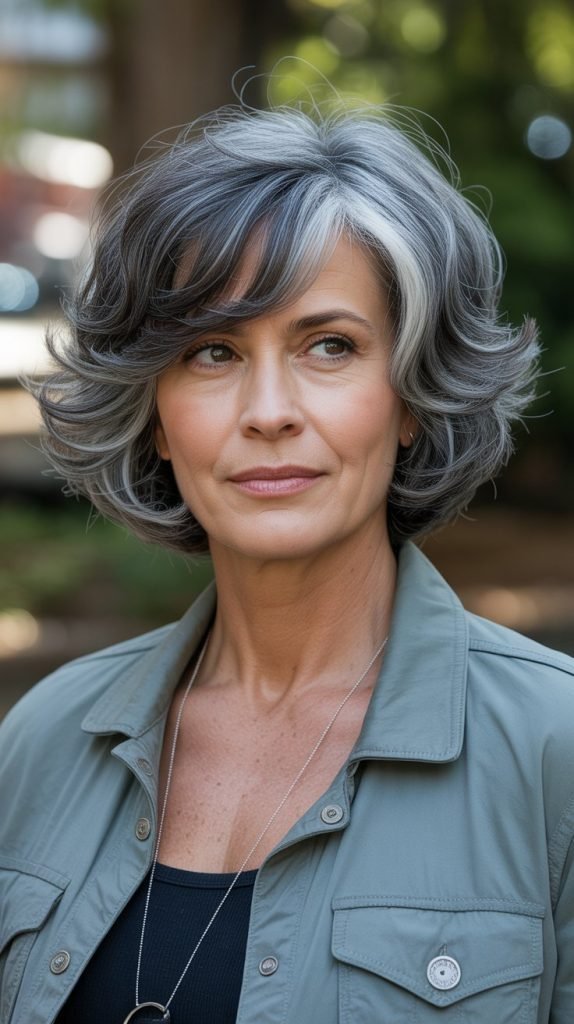 Salt and Pepper Textured Bob