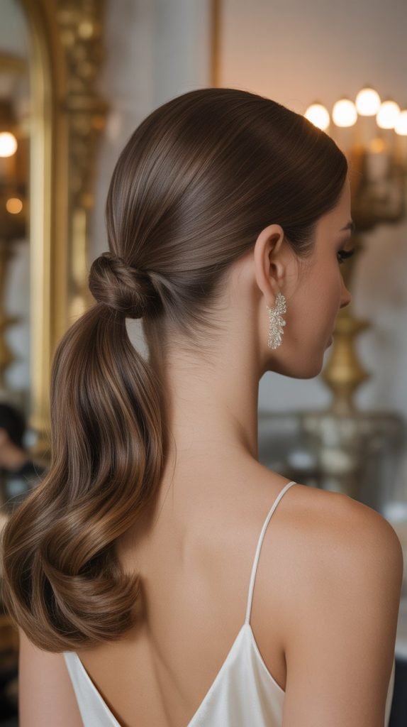 Low Ponytail with French Twist Detail
