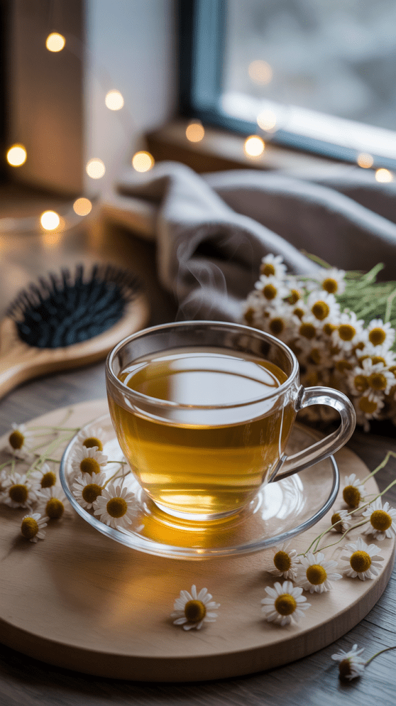 Chamomile Tea Rinse for Gradual Lightening