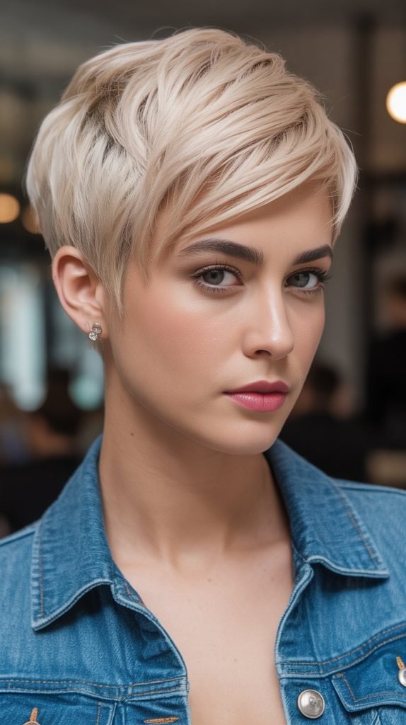 Pixie with Dramatic Side Part
