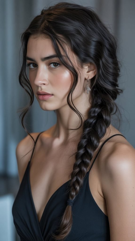 Raven Black Side Braid
