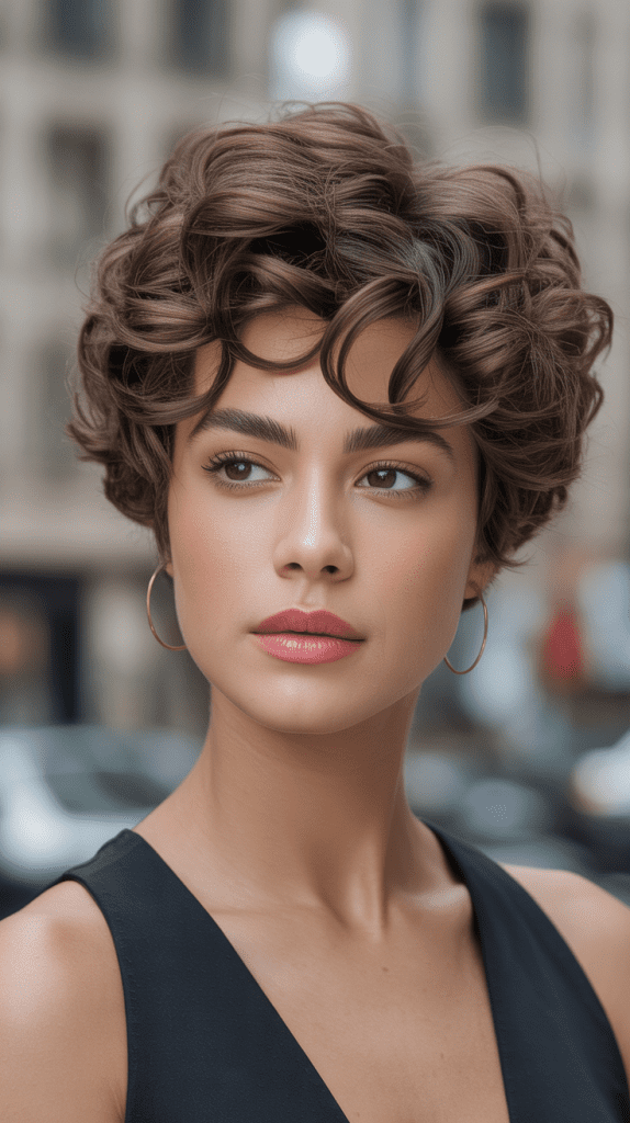 Curly Pixie with Twist-Front Detail