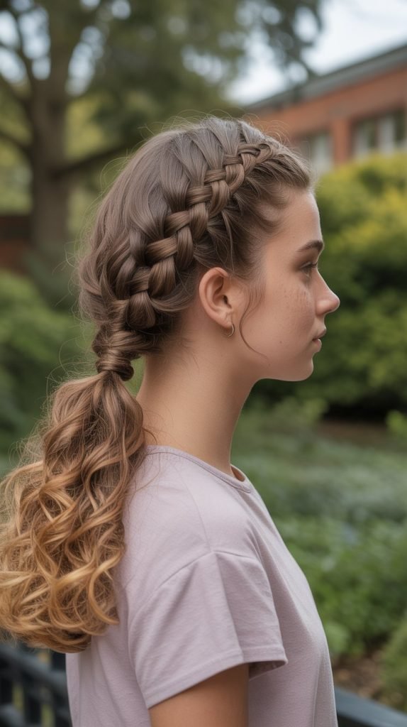 Curly Waterfall Braid